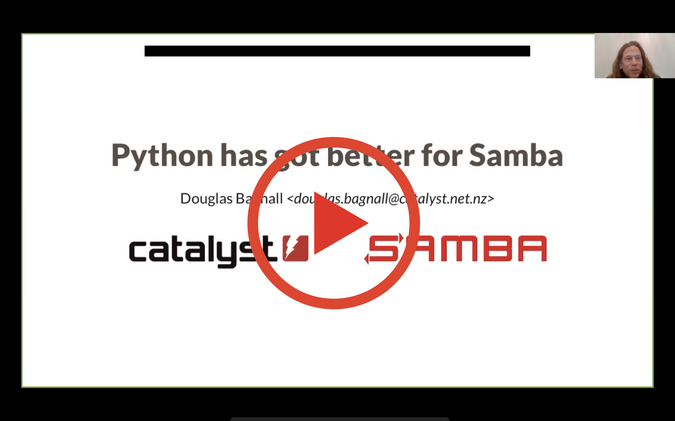 Screenshot aus dem Vortrag "Python ist für Samba besser geworden""